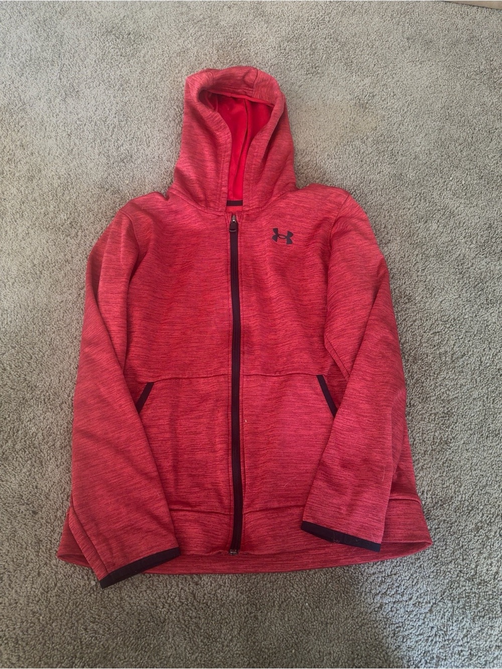 Under Armour Heather Red Full-Zip Hooded Jacket